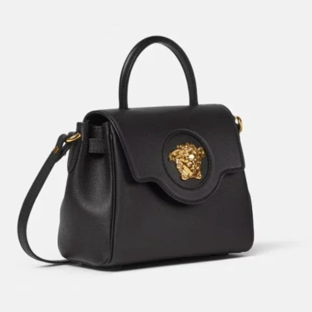 Versace Black La Medusa Small Handbag
